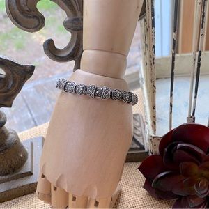 BEAUTIFUL JUDITH JACK STERLING VINTAGE MARCASITE ART DECO STYLE BRACELET 
7”